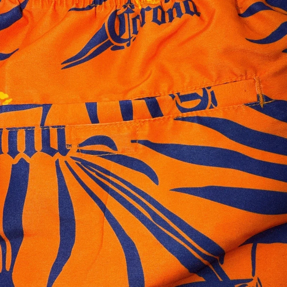 Corona Men's Swimwear Size Large Pool Beach Trunks‎ , Shorts Orange With Blue